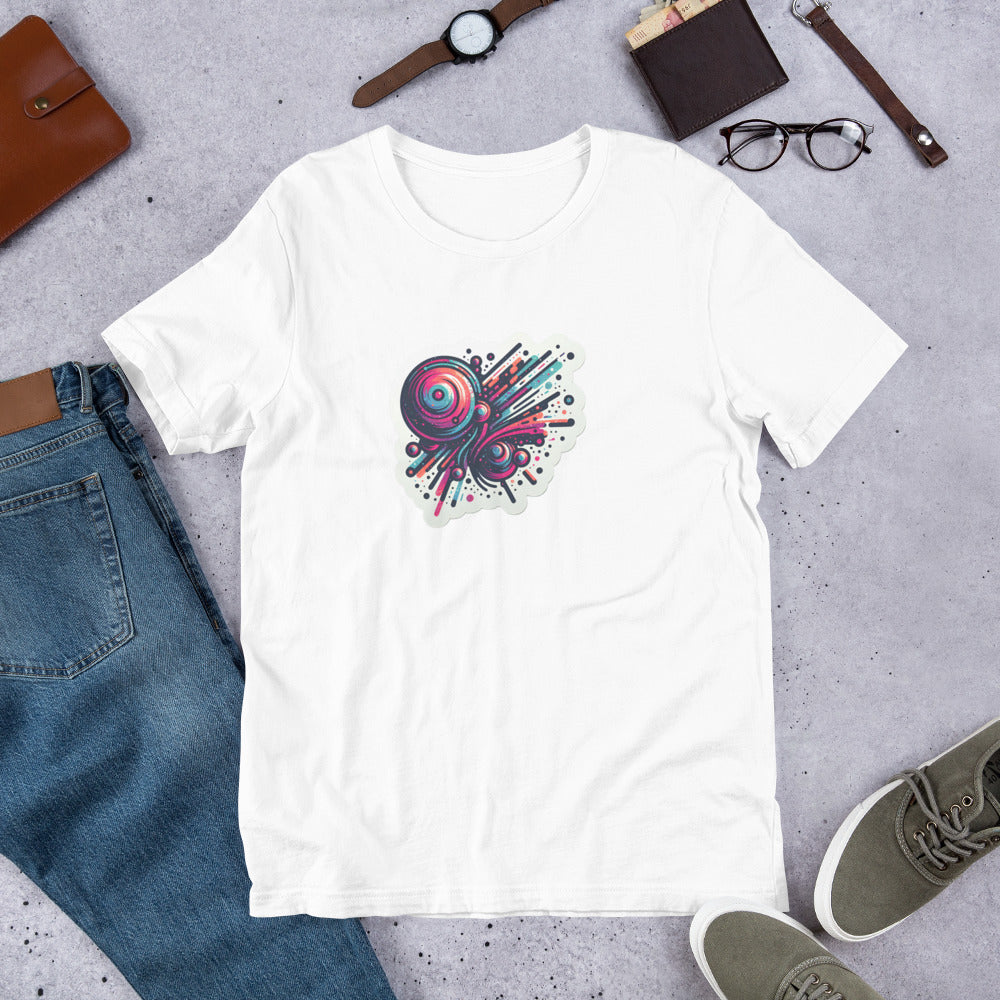 Graphic Art T-Shirt - Vibrant Abstract design Splattered - Graphic Art Style T-Shirt