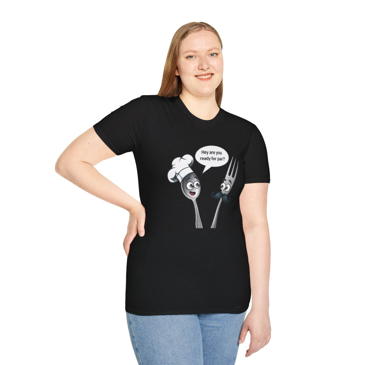 CartoonSpoon and fork Unique T-Shirt Image 8