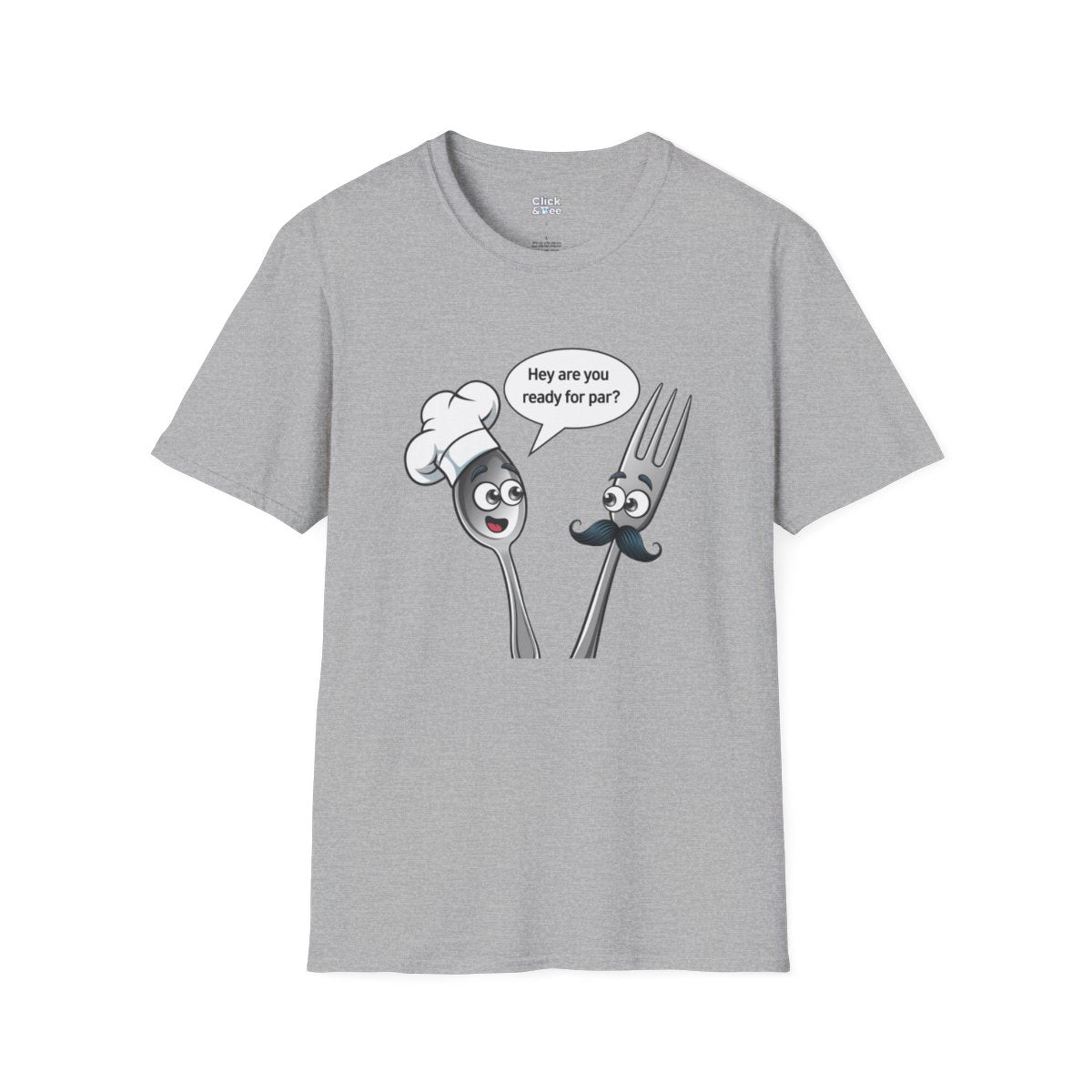 CartoonSpoon and fork Unique T-Shirt Image 2