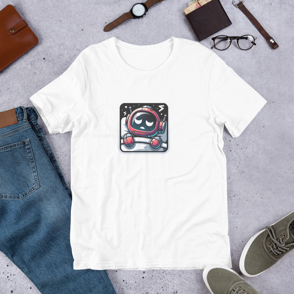 Unique T-Shirt - Sleepy Robot Carrying a human - Cartoon Style T-Shirt