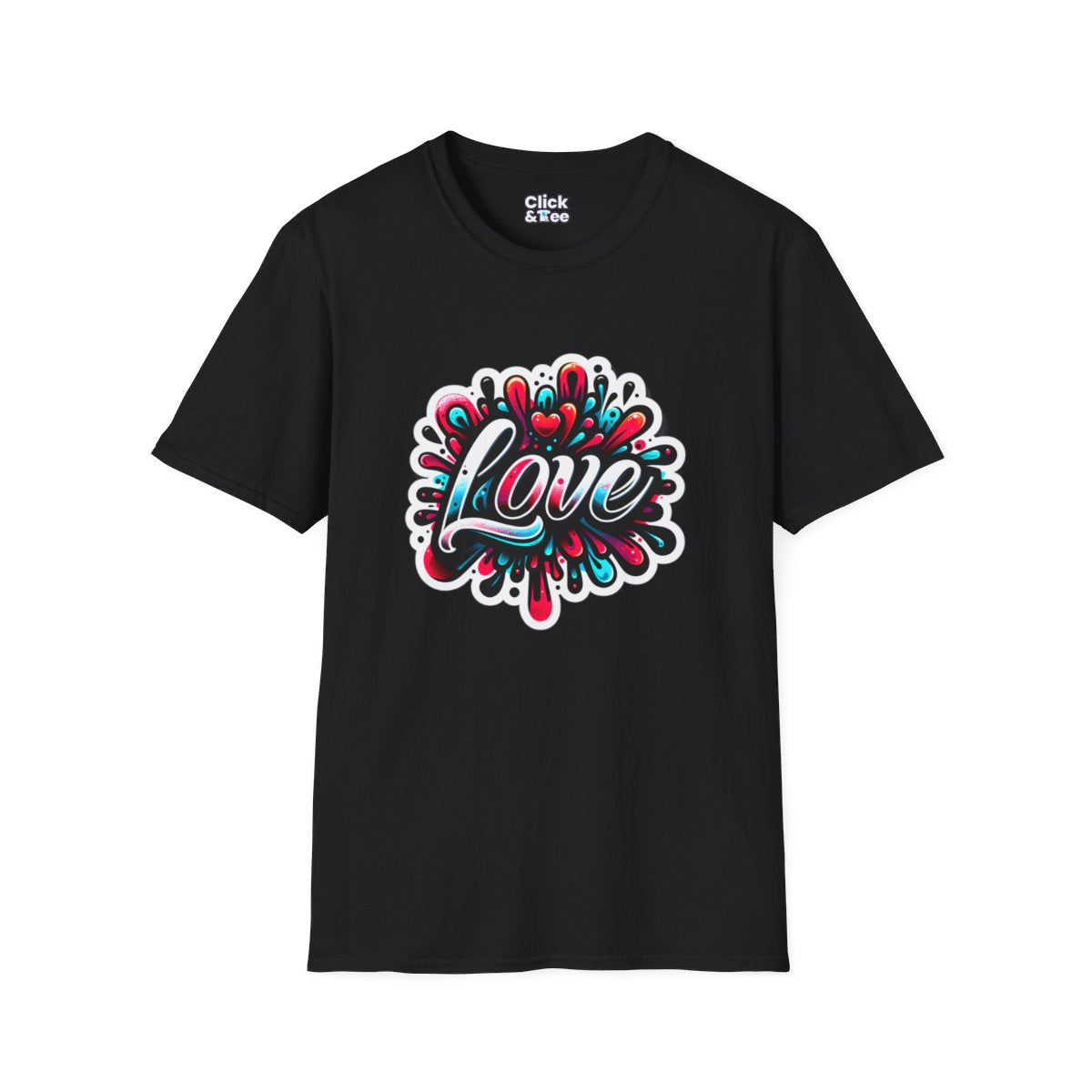 Color SplatterBubble Letter Unique T-Shirt Image 3