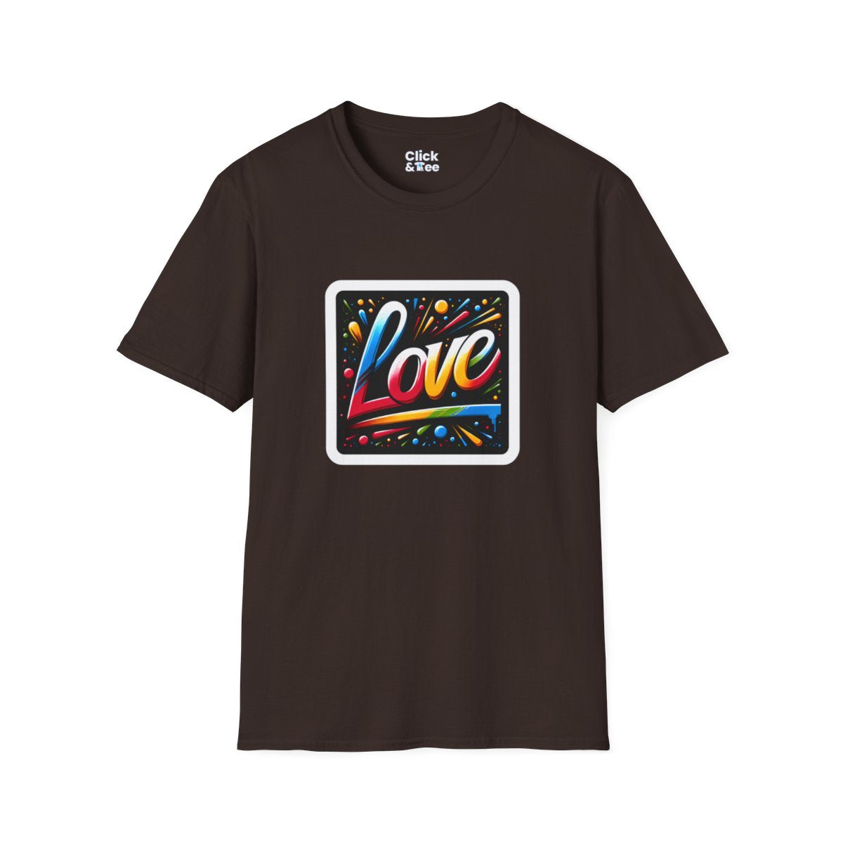 Color SplatterLetter art spelling “LOVE” Unique T-Shirt Image 10
