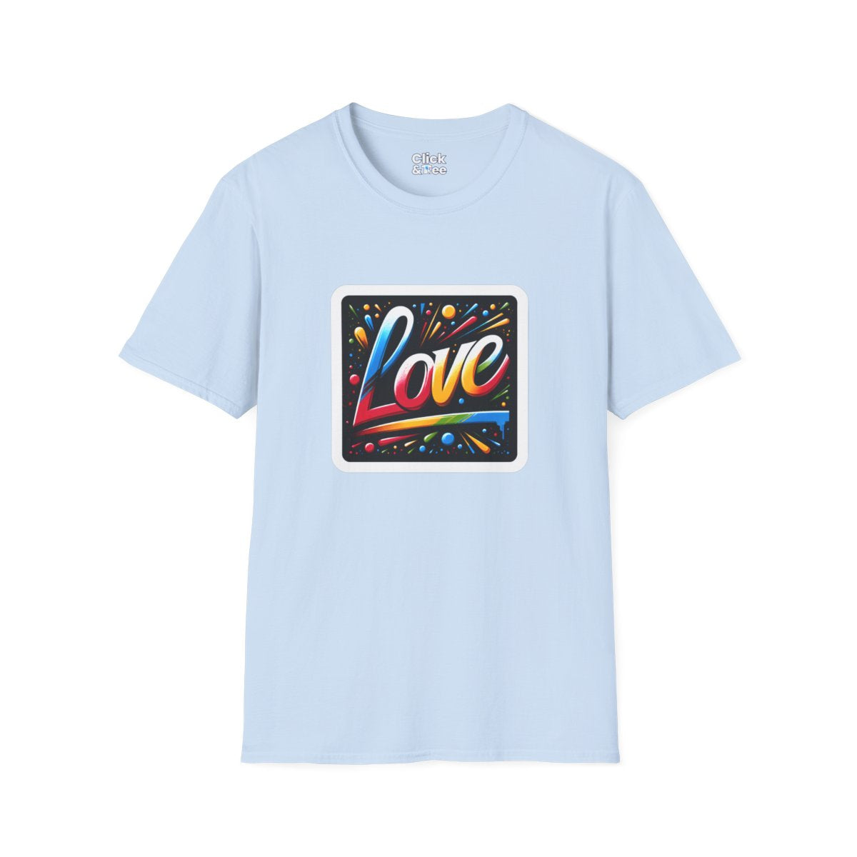 Color SplatterLetter art spelling “LOVE” Unique T-Shirt Image 14