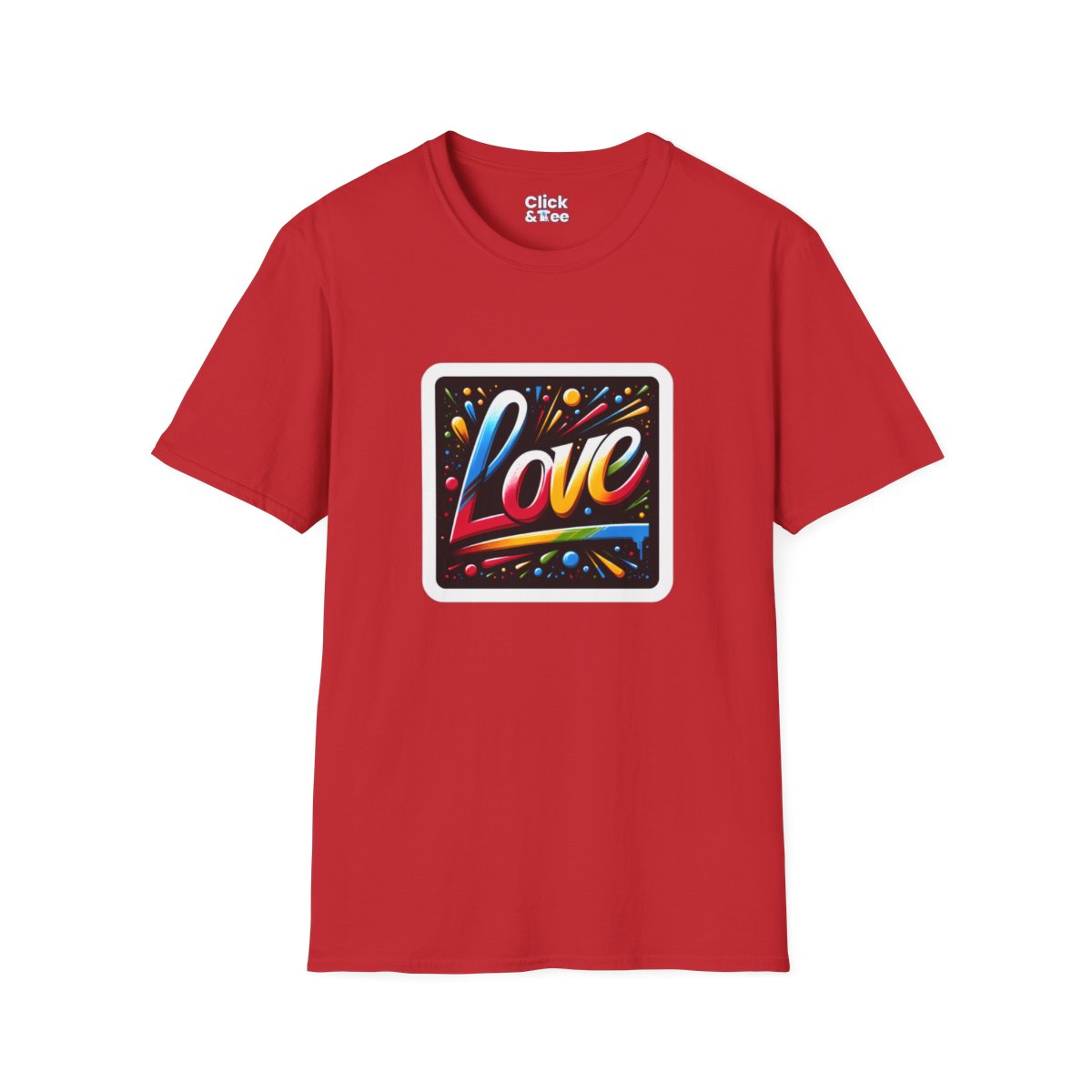 Color SplatterLetter art spelling “LOVE” Unique T-Shirt Image 20