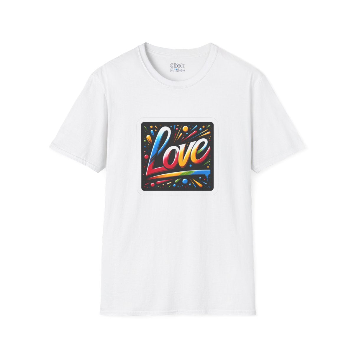 Color SplatterLetter art spelling “LOVE” Tee Image 6