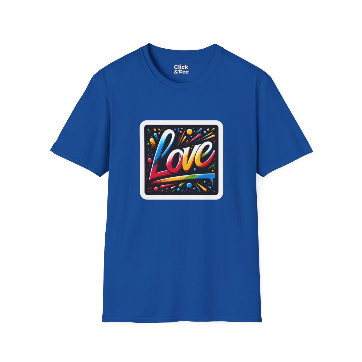 Color SplatterLetter art spelling “LOVE” Unique T-Shirt Image 17