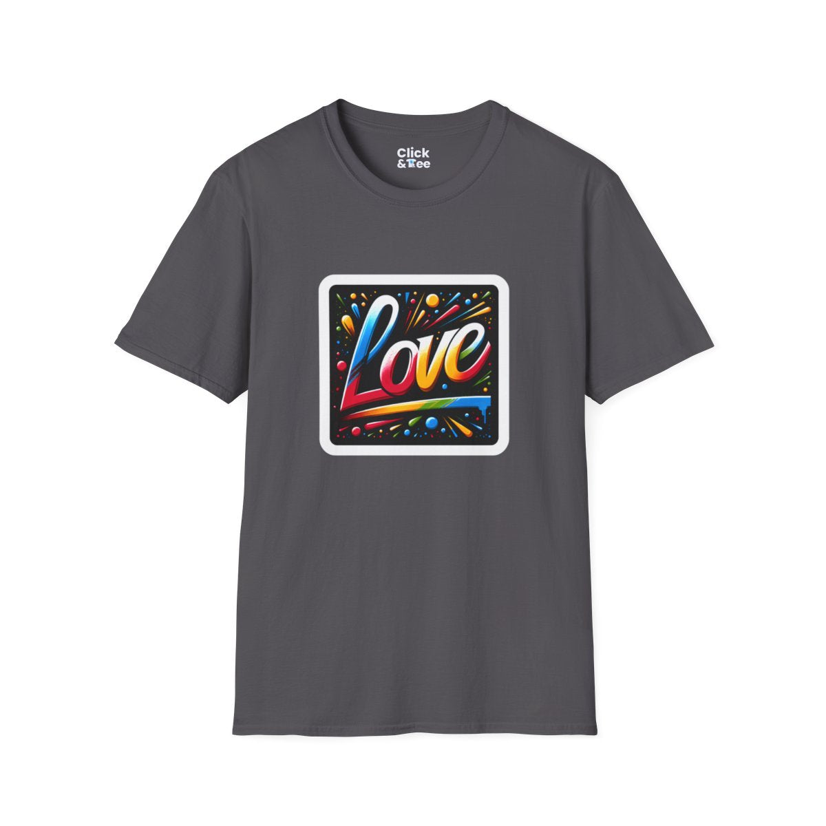 Color SplatterLetter art spelling “LOVE” Unique T-Shirt Image 16