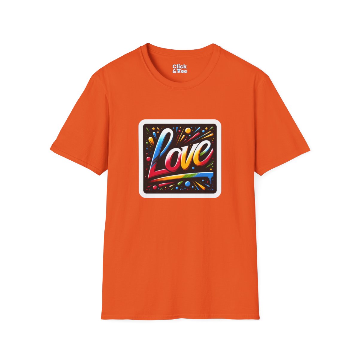 Color SplatterLetter art spelling “LOVE” Unique T-Shirt Image 9