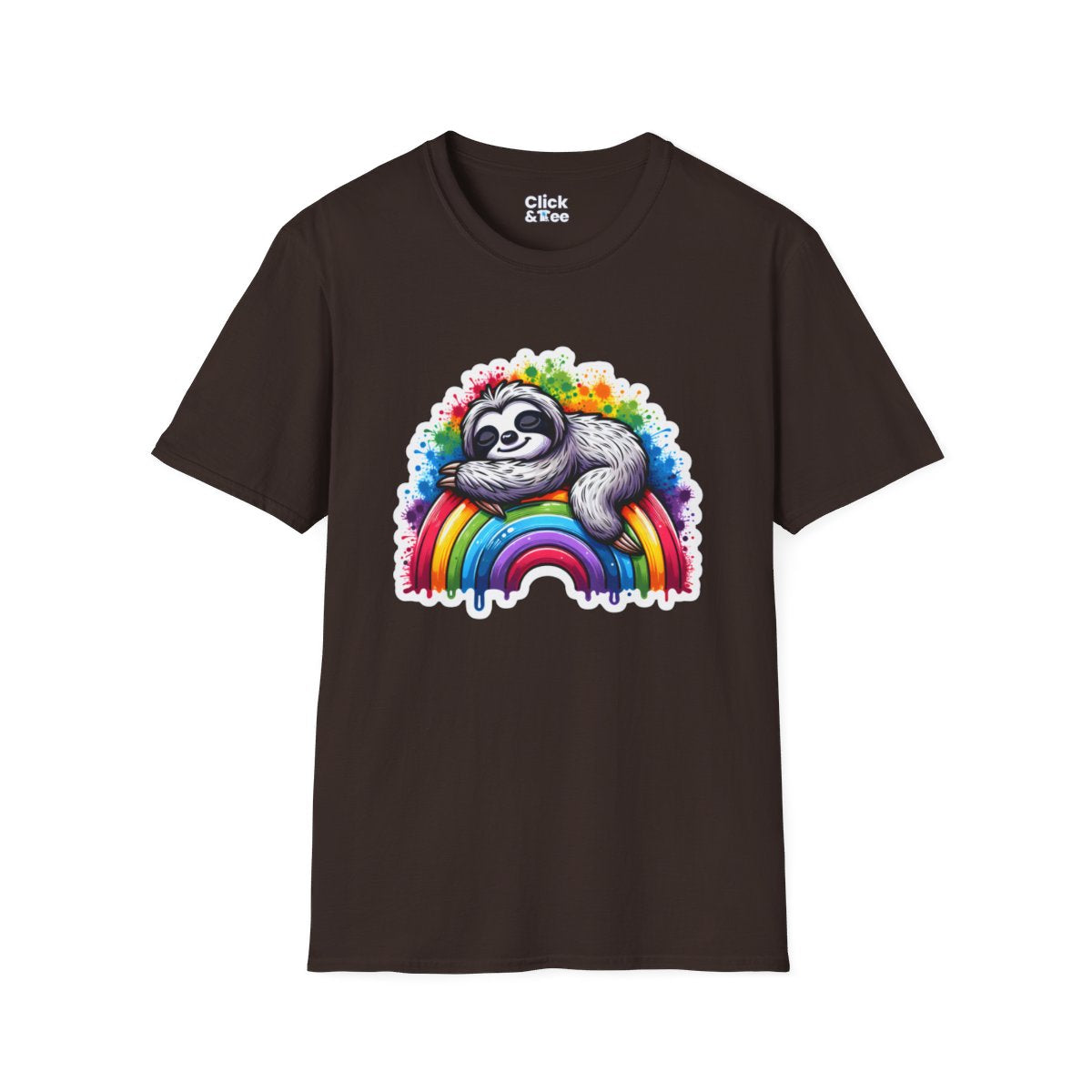 Color SplatterSloth Unique T-Shirt Image 10