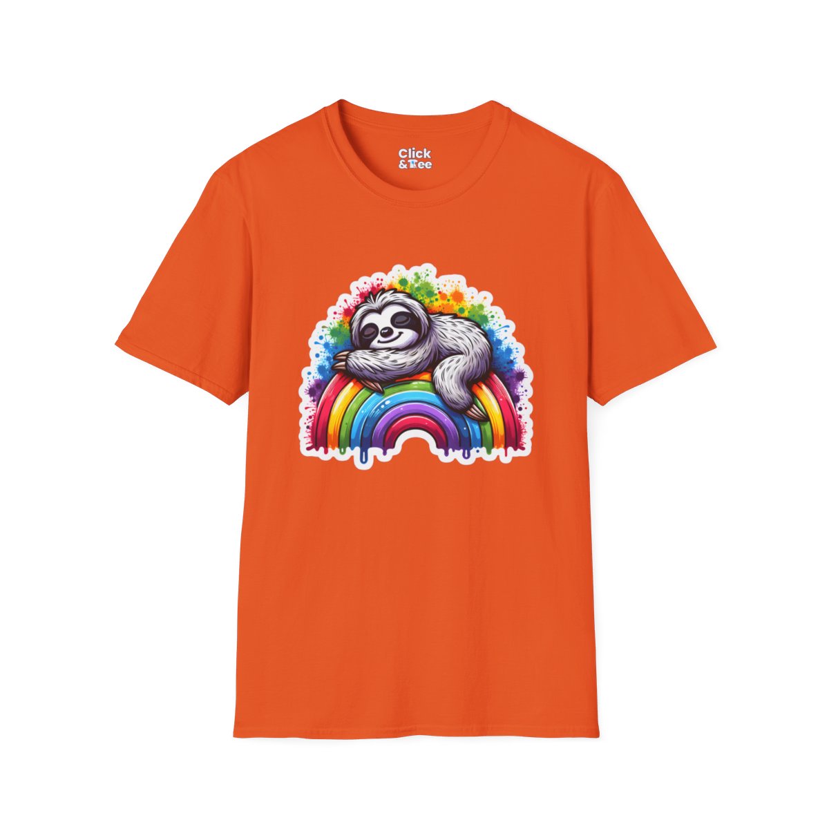 Color SplatterSloth Unique T-Shirt Image 9