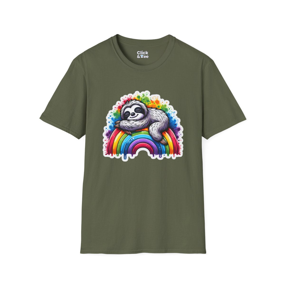 Color SplatterSloth Unique T-Shirt Image 11