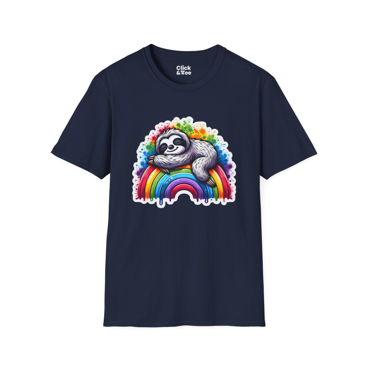 Color SplatterSloth Unique T-Shirt Image 18