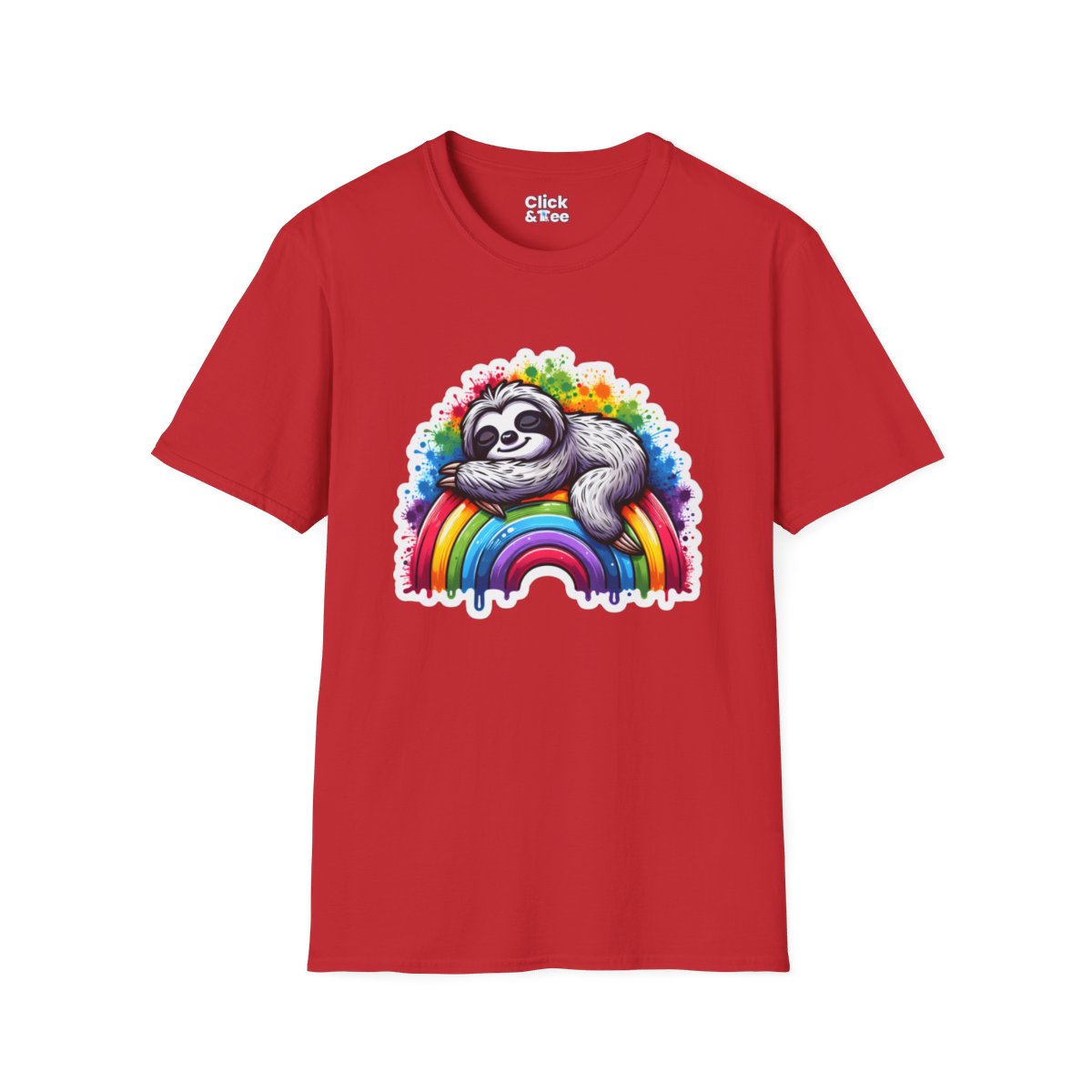 Color SplatterSloth Unique T-Shirt Image 20