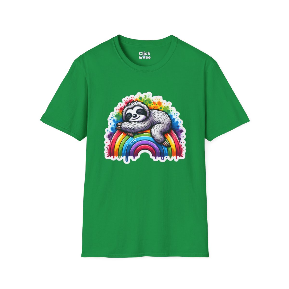 Color SplatterSloth Unique T-Shirt Image 12