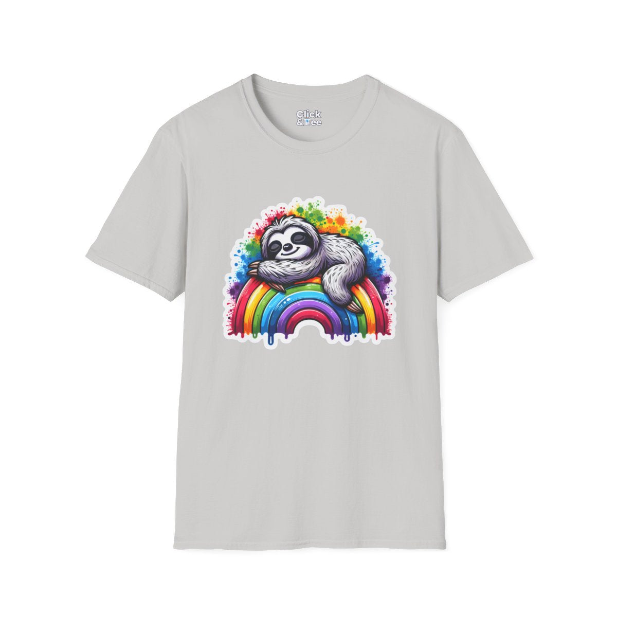 Color SplatterSloth Unique T-Shirt Image 5