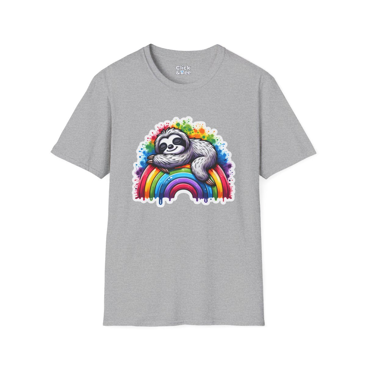 Color SplatterSloth Unique T-Shirt Image 8