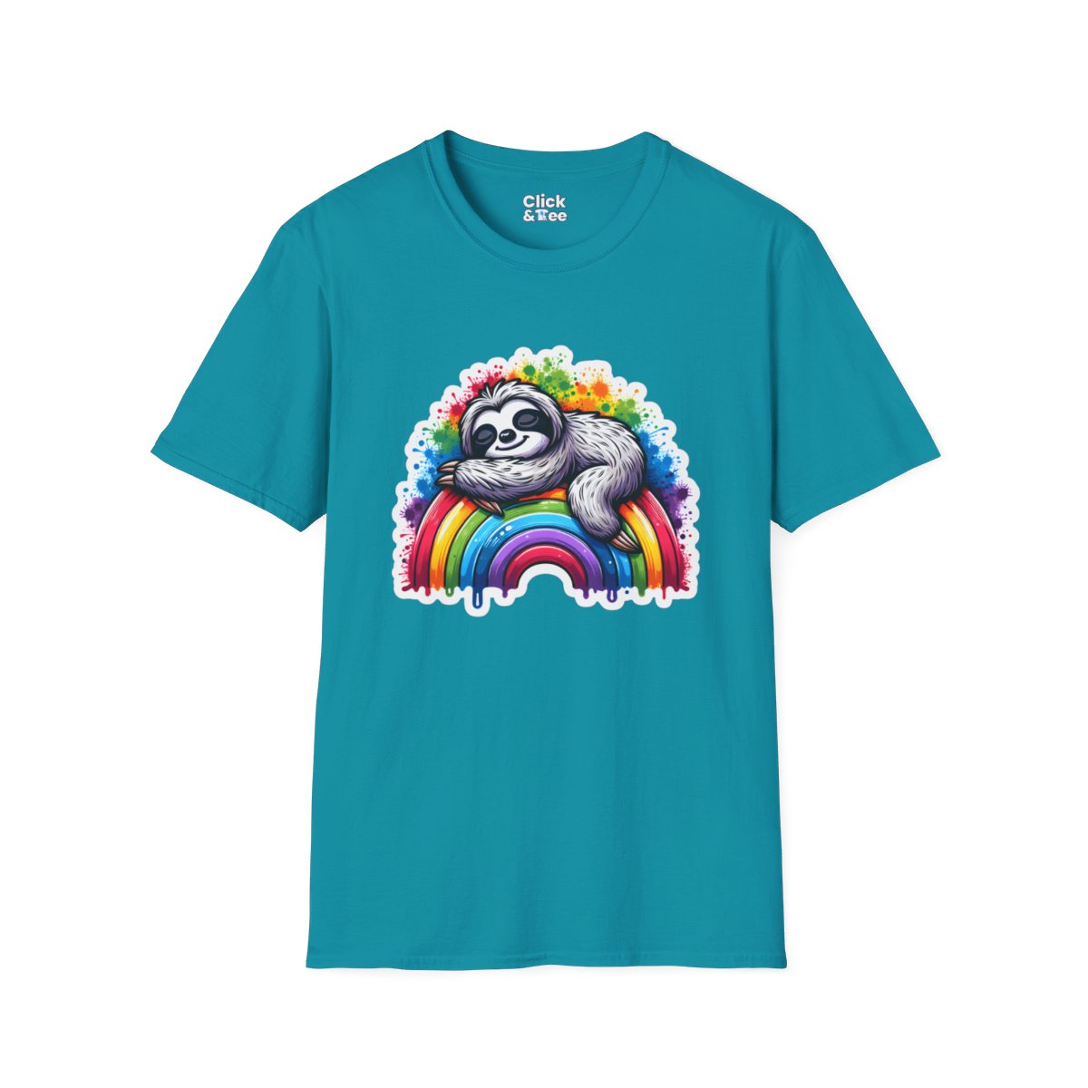 Color SplatterSloth Unique T-Shirt Image 13