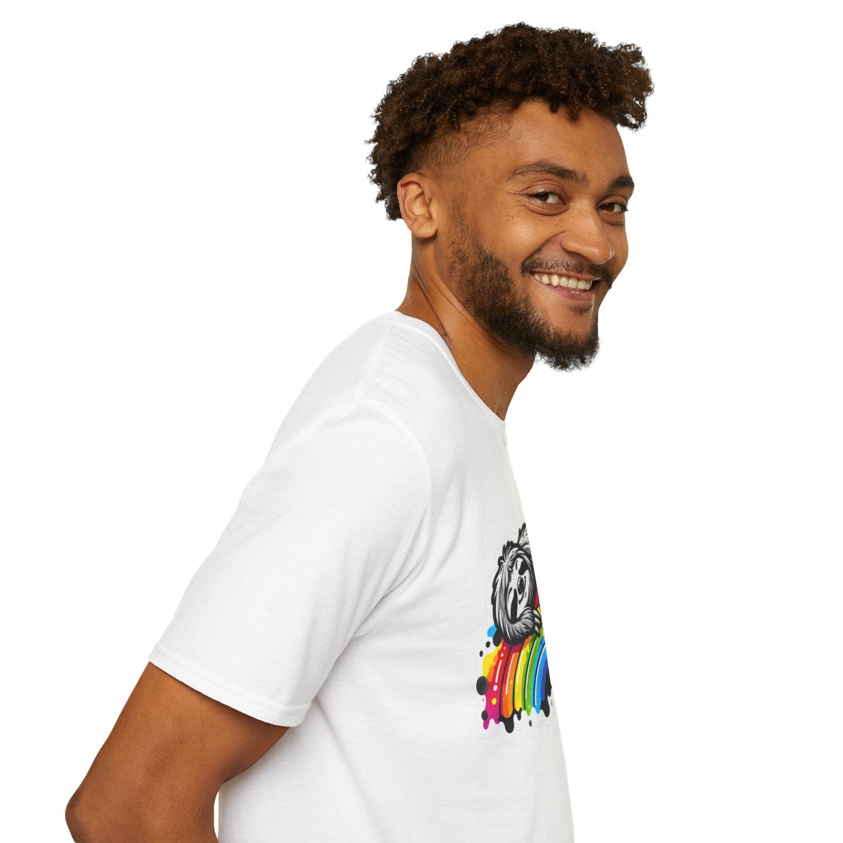 Color SplatterSloth Unique T-Shirt Image 1