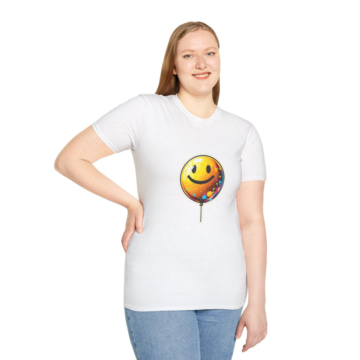 Color SplatterYellow Balloon Unique T-Shirt Image 2