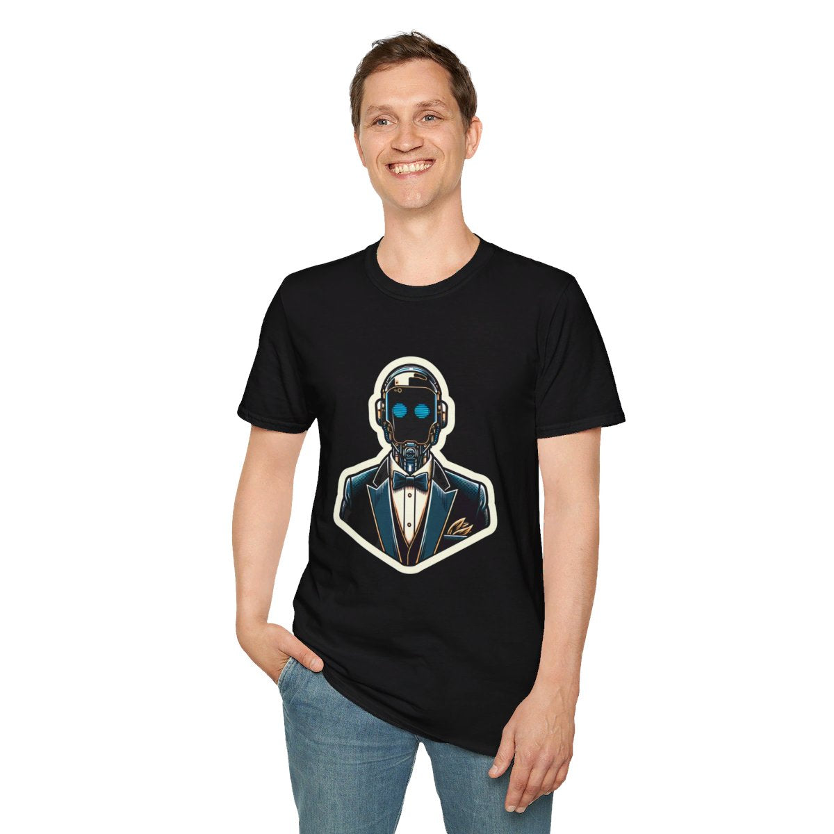 CyberpunkElegant Droid Bartender Unique T-Shirt Image 4