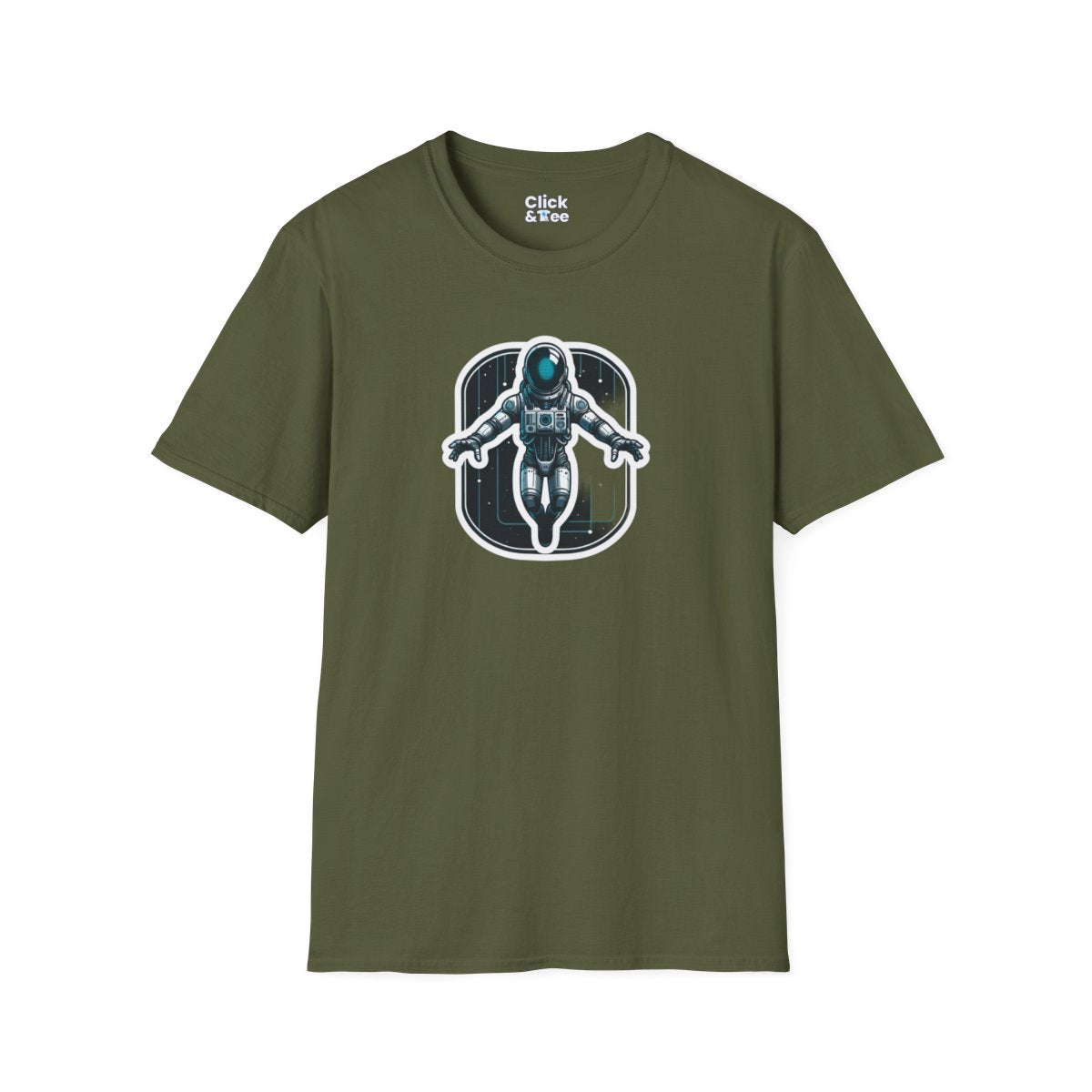 CyberpunkHumanoid AI Astronaut Robot in Space Unique T-Shirt Image 11