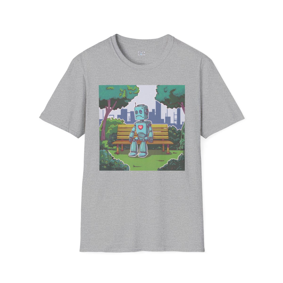 CyberpunkSad Robot Unique T-Shirt Image 2