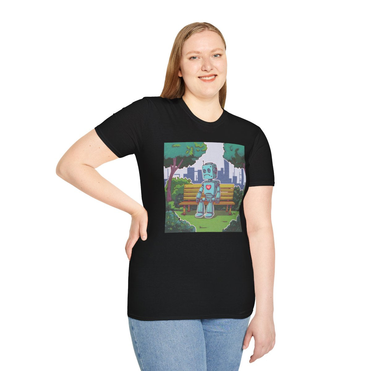 CyberpunkSad Robot Unique T-Shirt Image 8