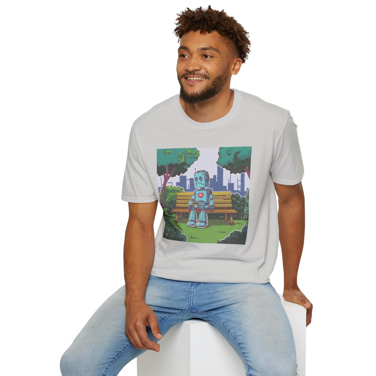 CyberpunkSad Robot Unique T-Shirt Image 7