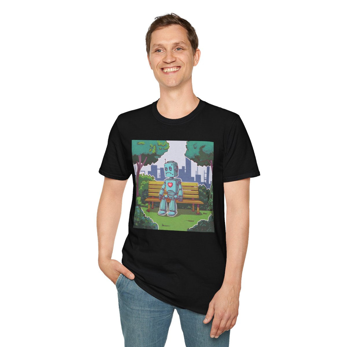 CyberpunkSad Robot Unique T-Shirt Image 4