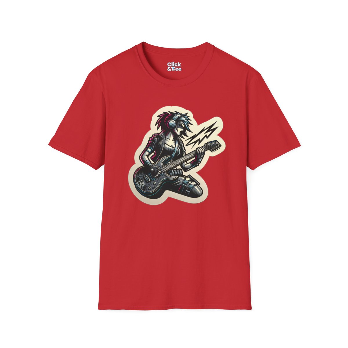 CyberpunkFemale Guitarist Unique T-Shirt Image 20