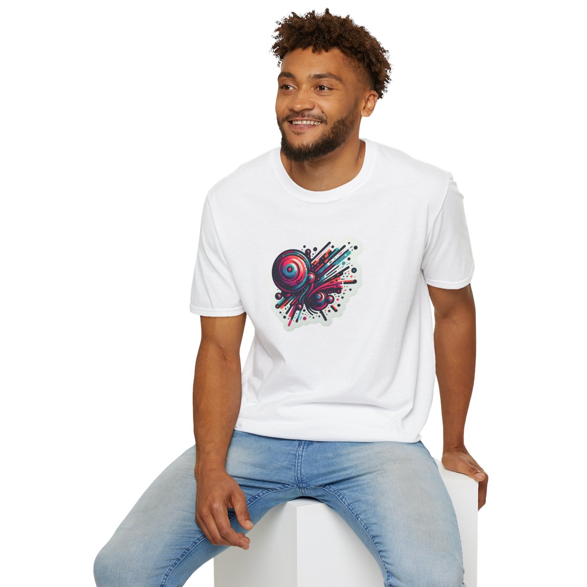Graphic Art T-Shirt - Vibrant Abstract design Splattered - Graphic Art Style T-Shirt