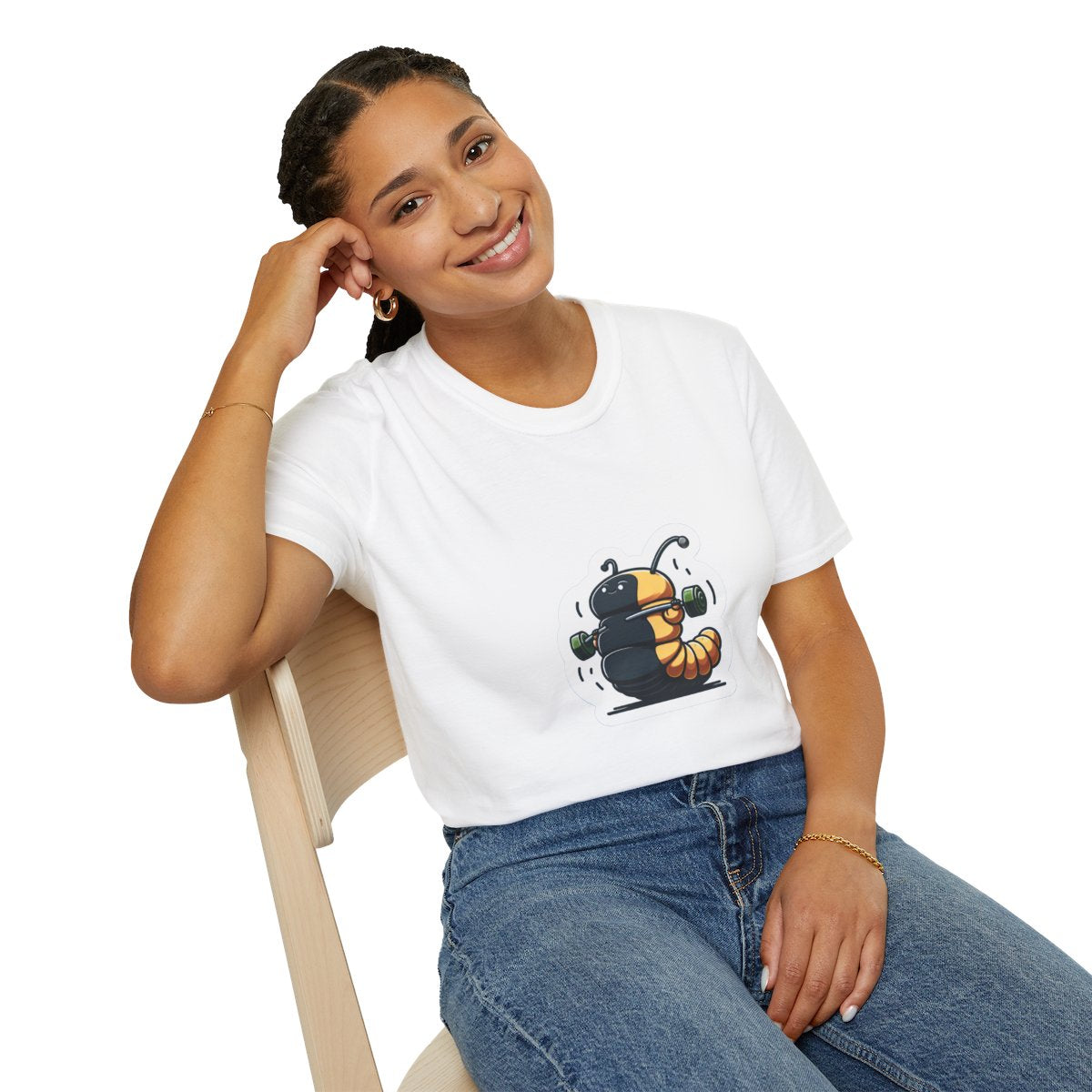 Photography T-Shirt - Fat Caterpillar Working out - Photography Style T-Shirt