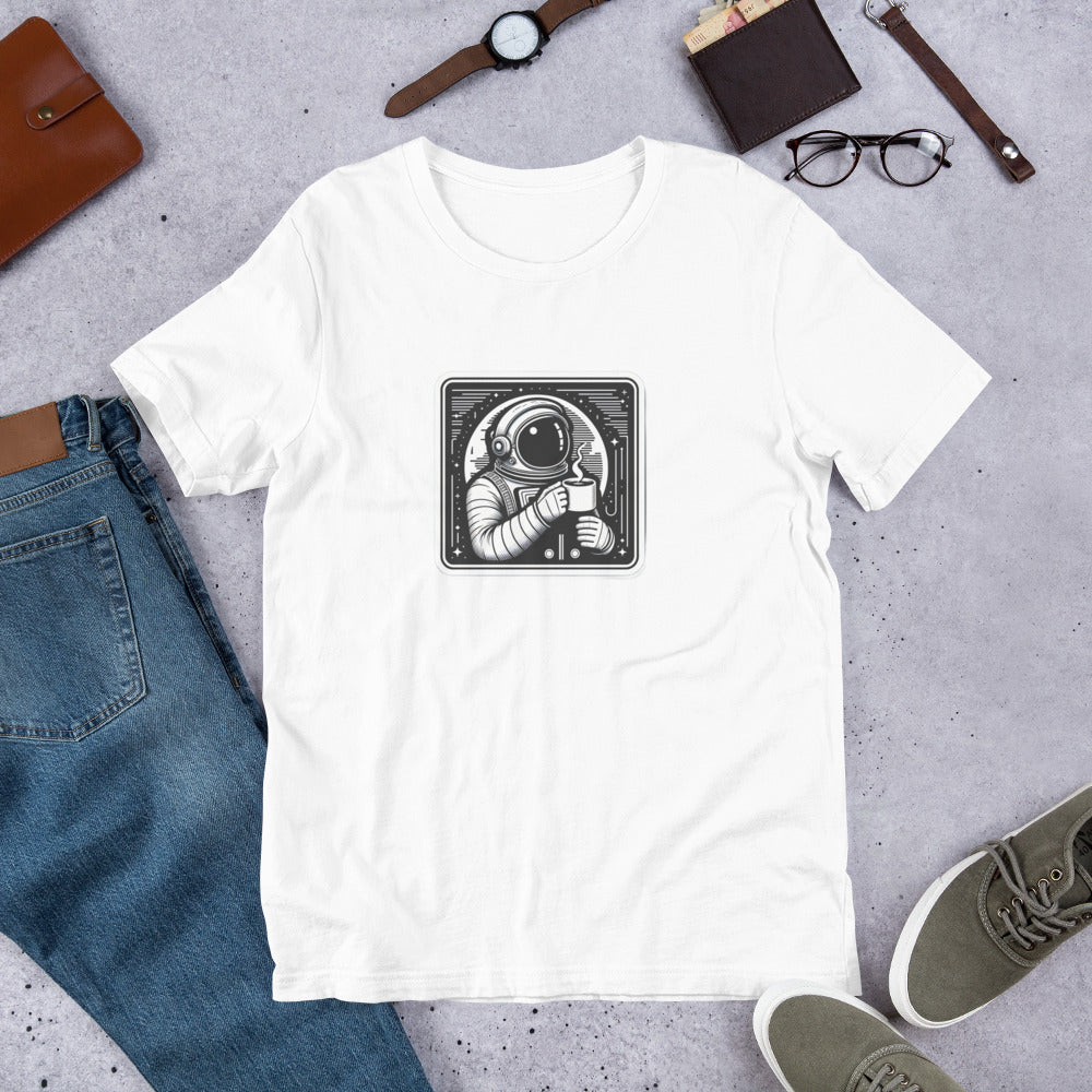 Retro T-Shirt - Astronaut Astronaut Drinking a coffee - Retro Style T-Shirt