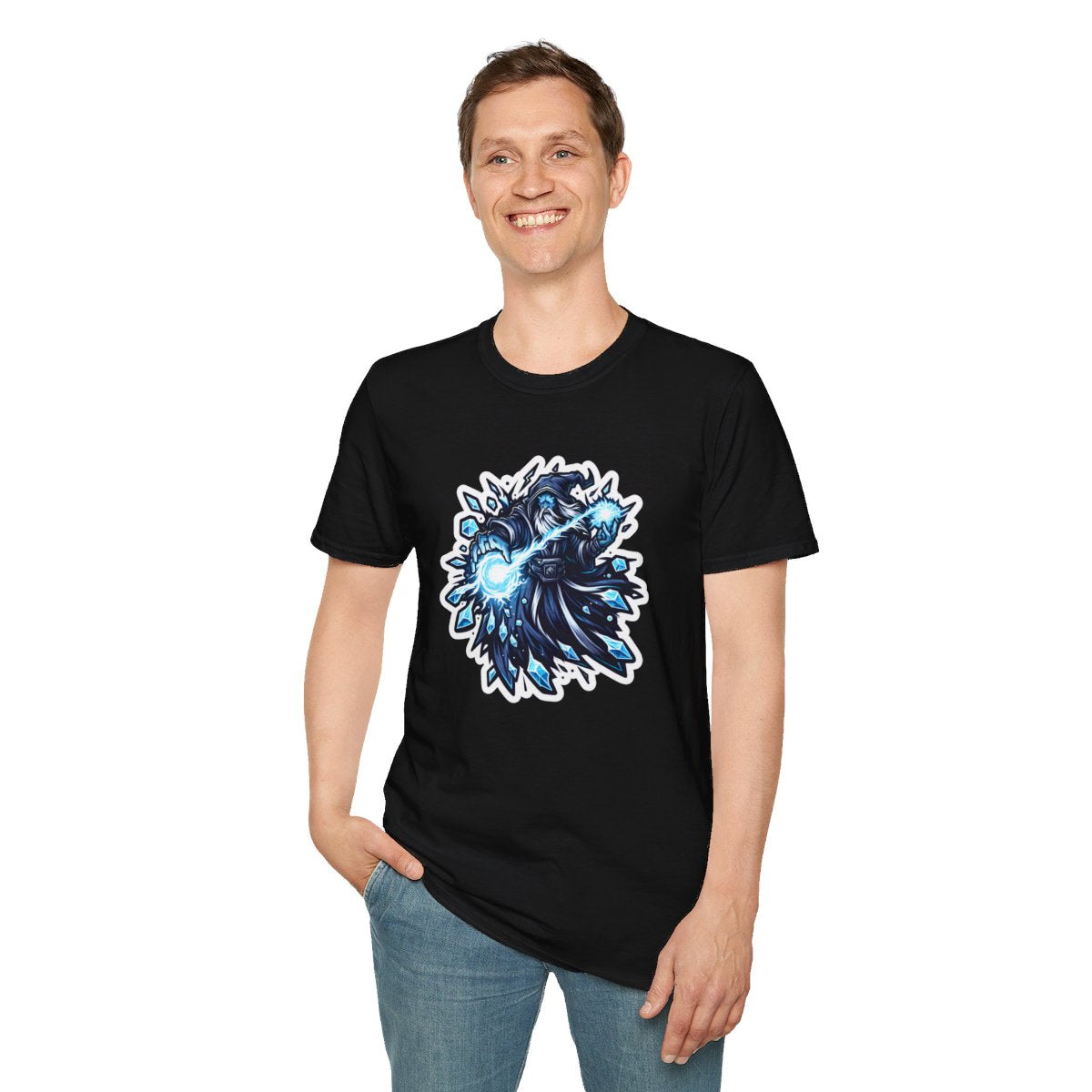 FuturisticIce wizard Unique T-Shirt Image 4