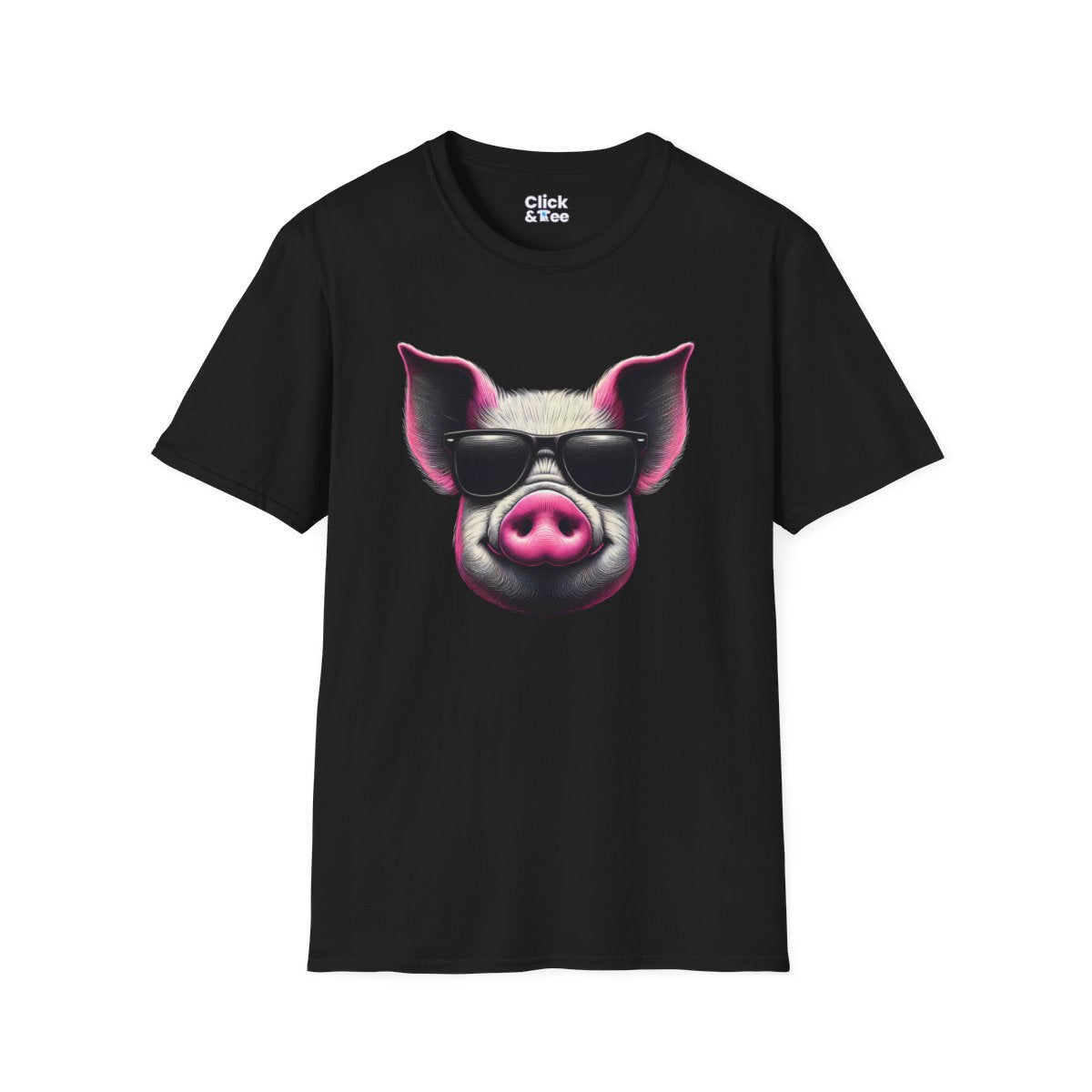 Graphic ArtPink Pig Face Unique T-Shirt Image 3