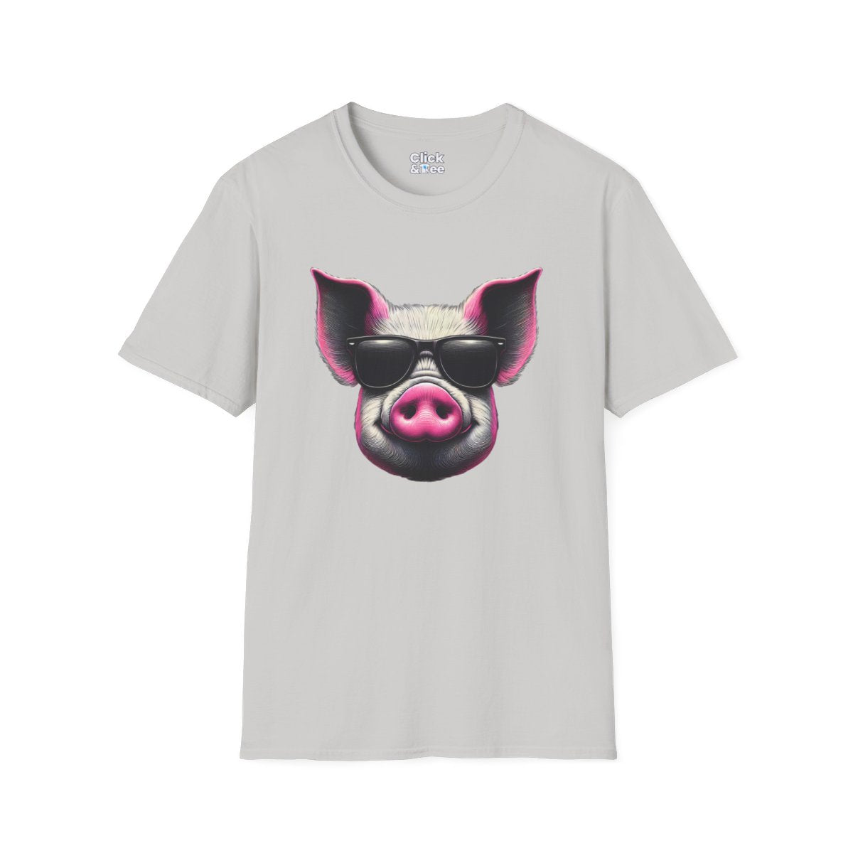 Graphic ArtPink Pig Face Unique T-Shirt Image 5