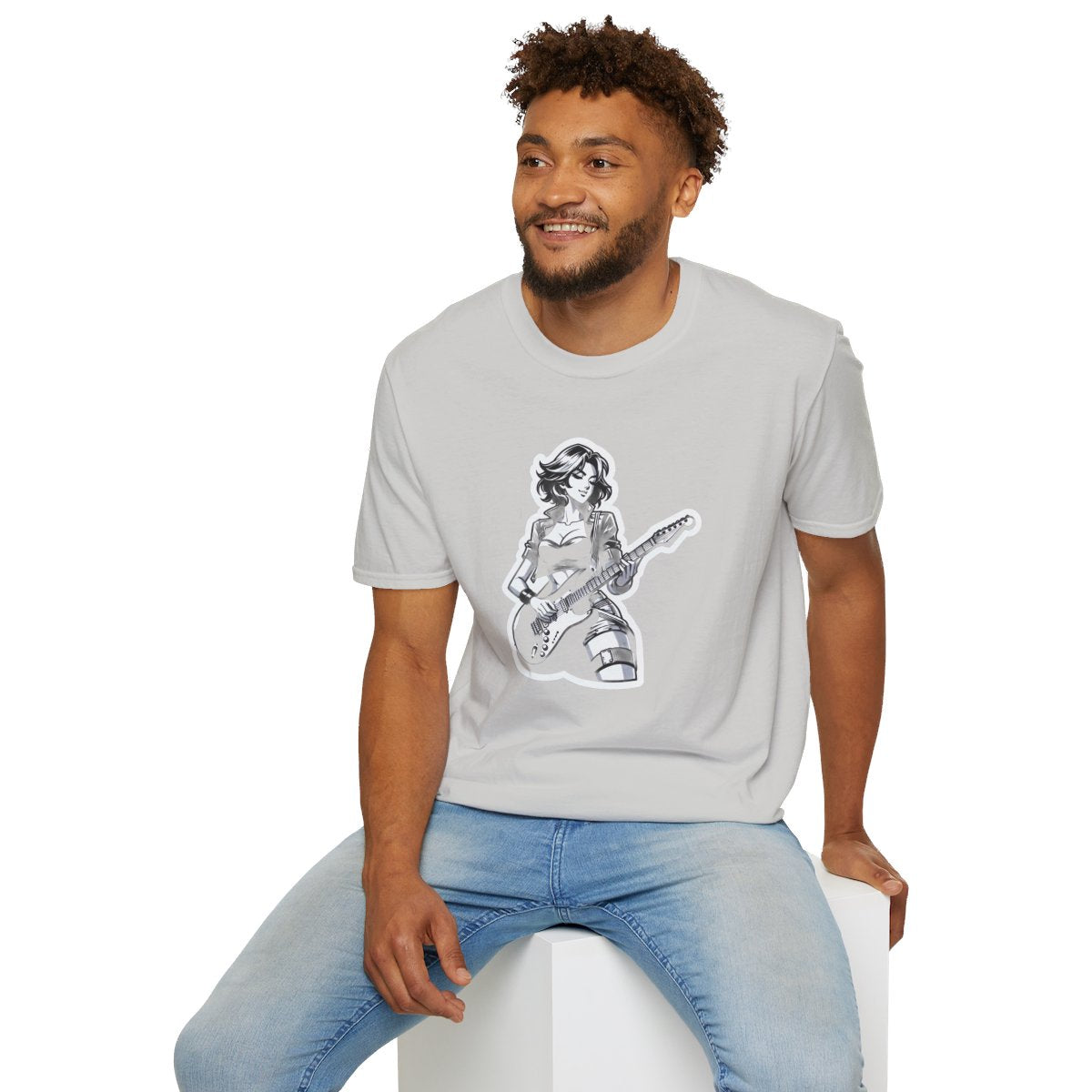 Harem AnimeFemale Guitarist Unique T-Shirt Image 7