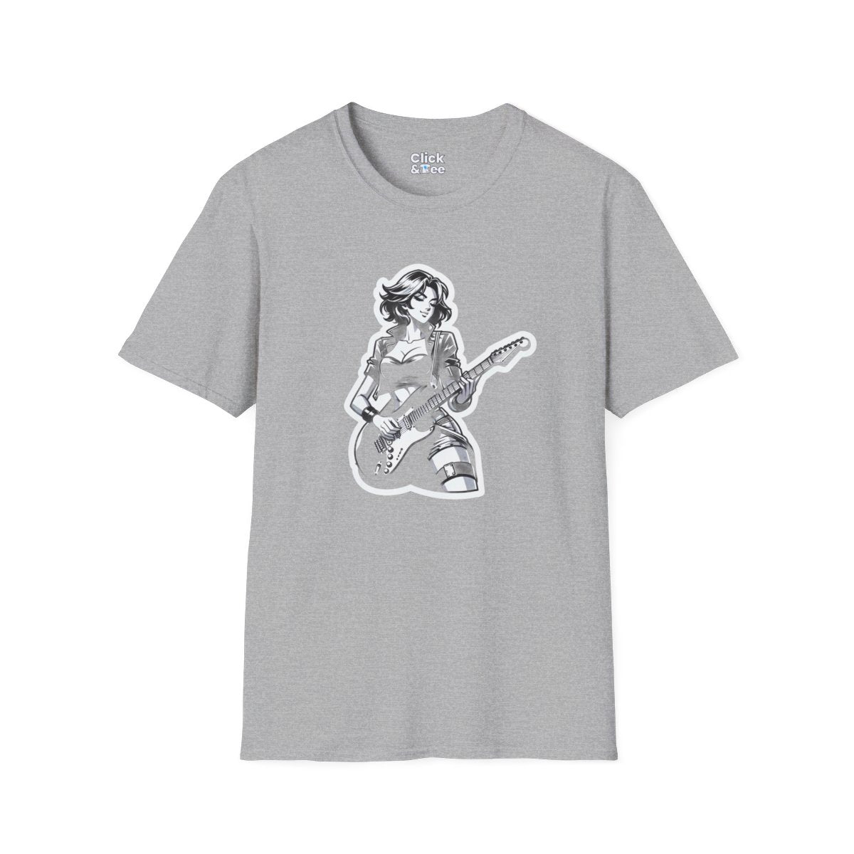 Harem AnimeFemale Guitarist Unique T-Shirt Image 2