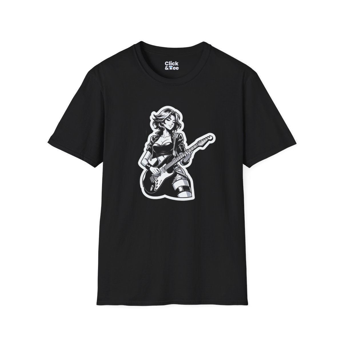 Harem AnimeFemale Guitarist Unique T-Shirt Image 3