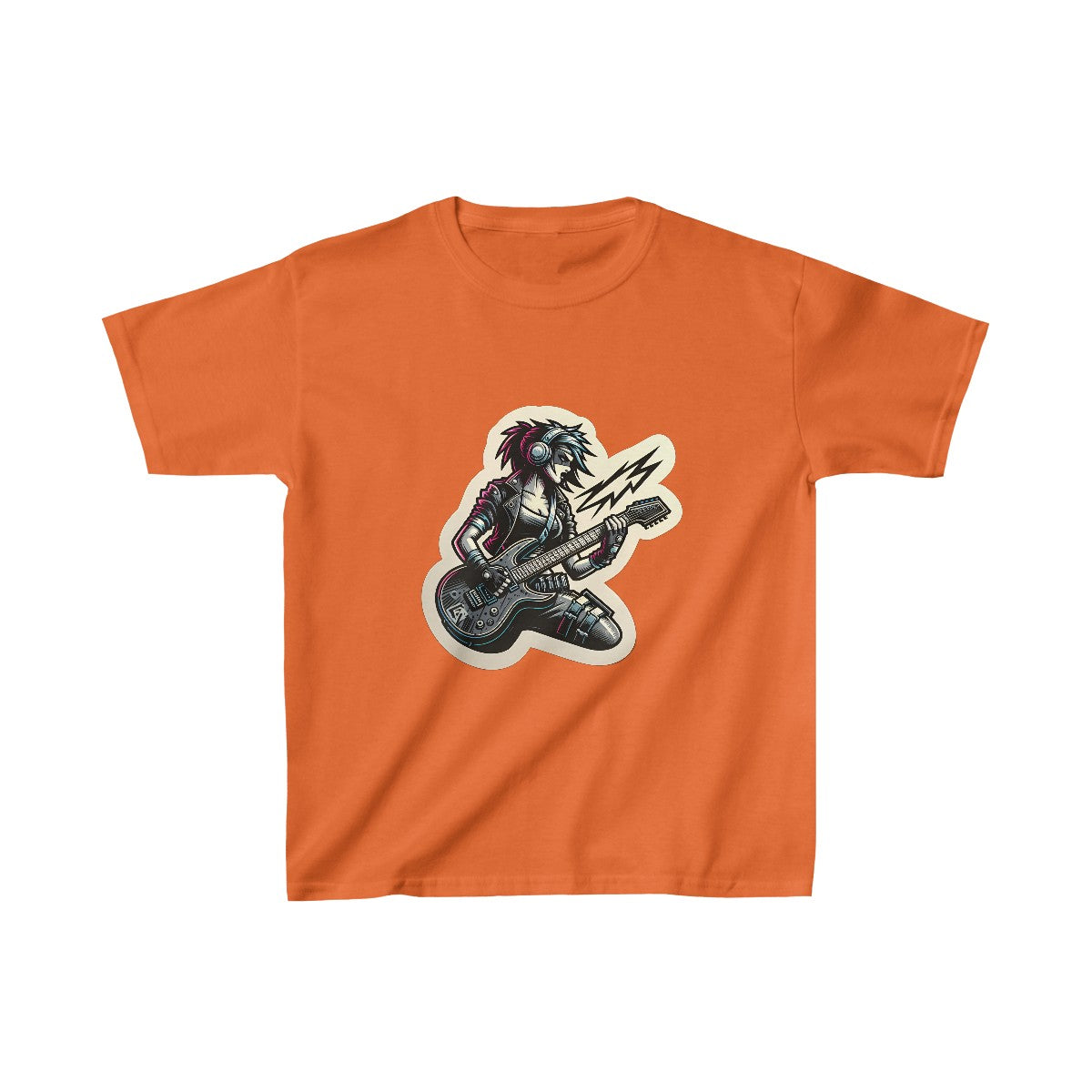 Kids CyberpunkFemale Guitarist Tee Image 6