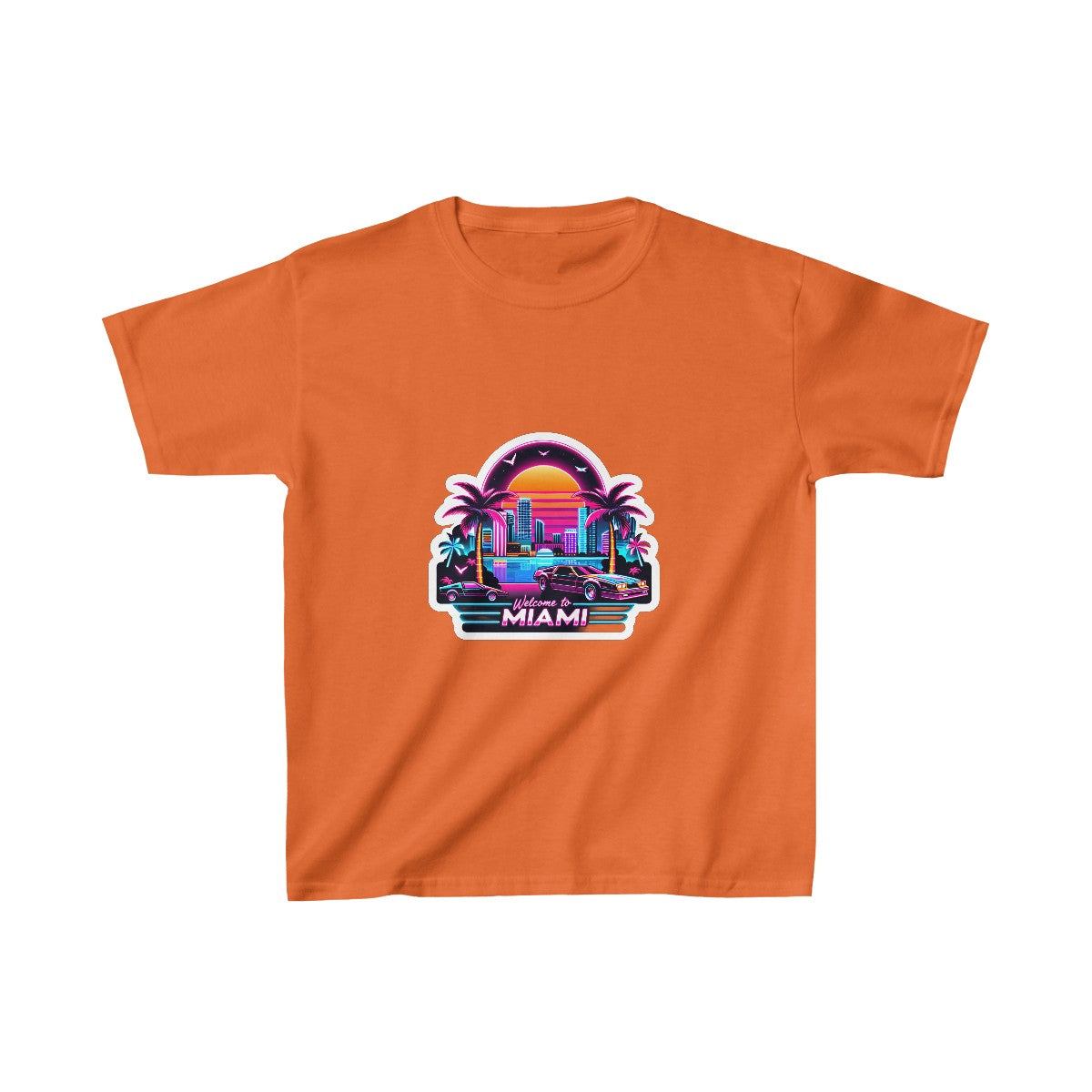 Kids SynthwaveMiami Beach Tee Image 6