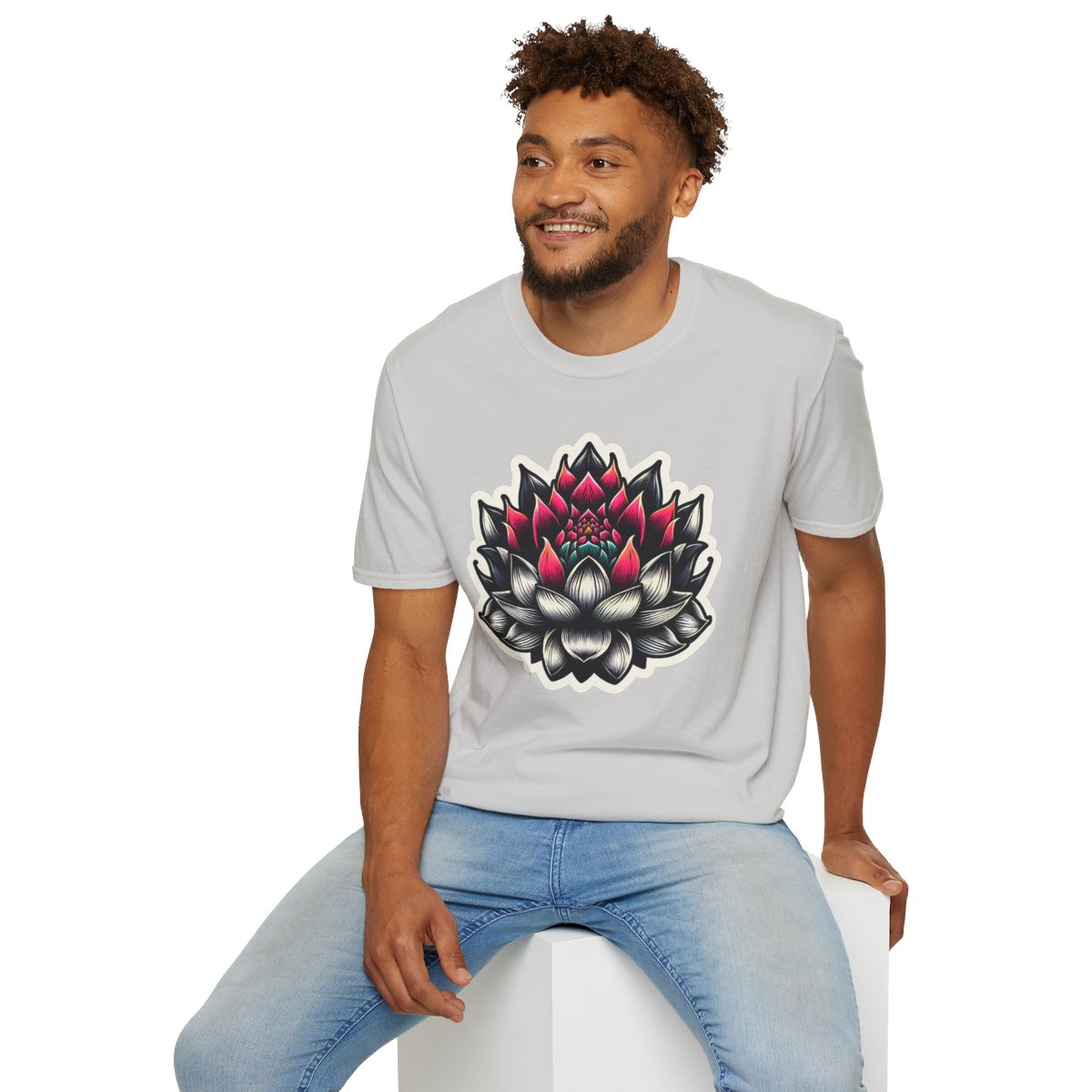 NoirLotus Flower Unique T-Shirt Image 7