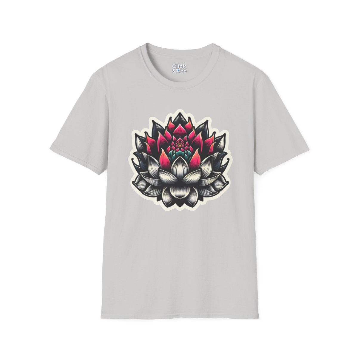 NoirLotus Flower Unique T-Shirt Image 5