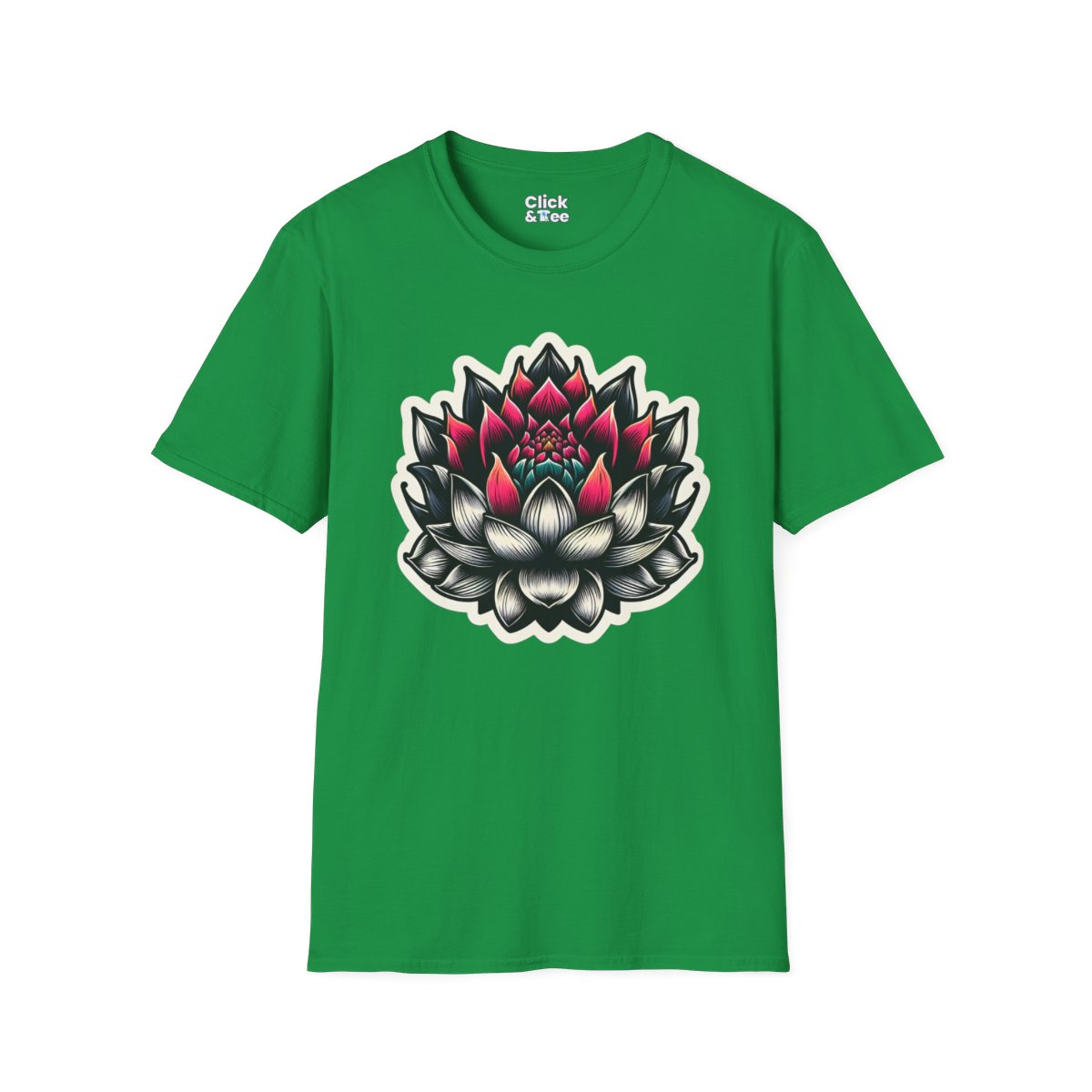 NoirLotus Flower Unique T-Shirt Image 12