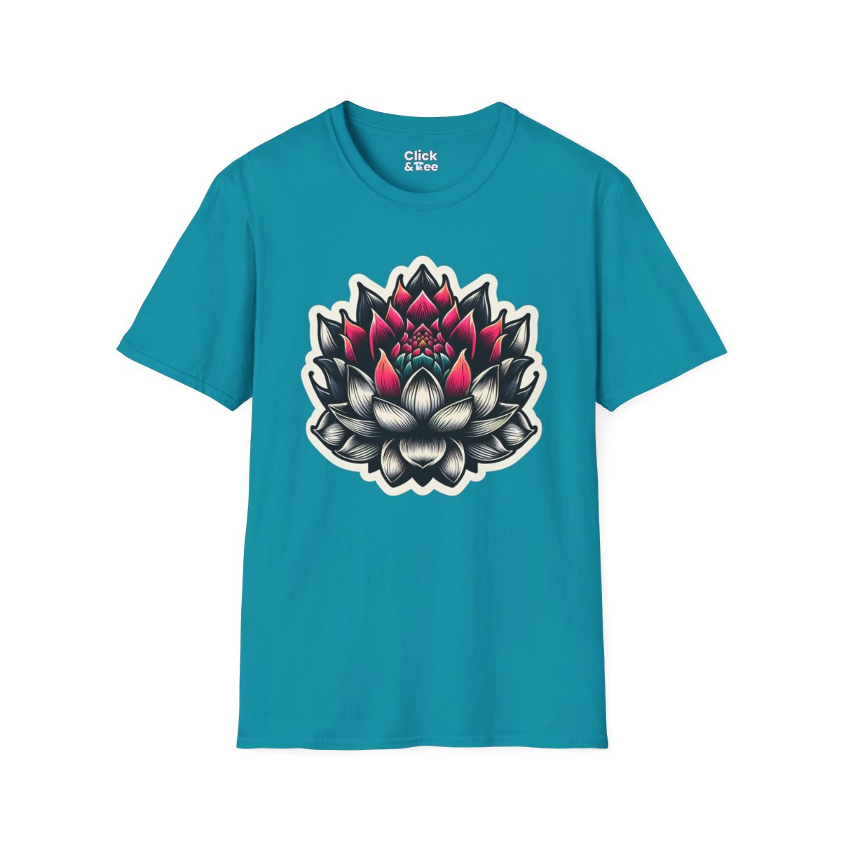 NoirLotus Flower Unique T-Shirt Image 13