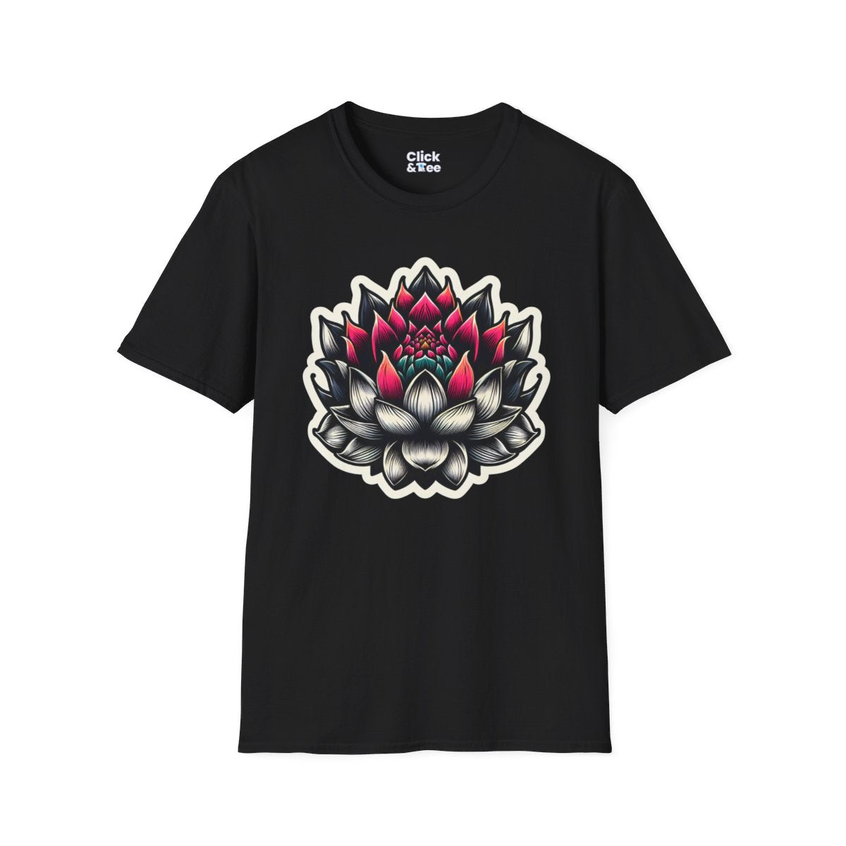 NoirLotus Flower Unique T-Shirt Image 3