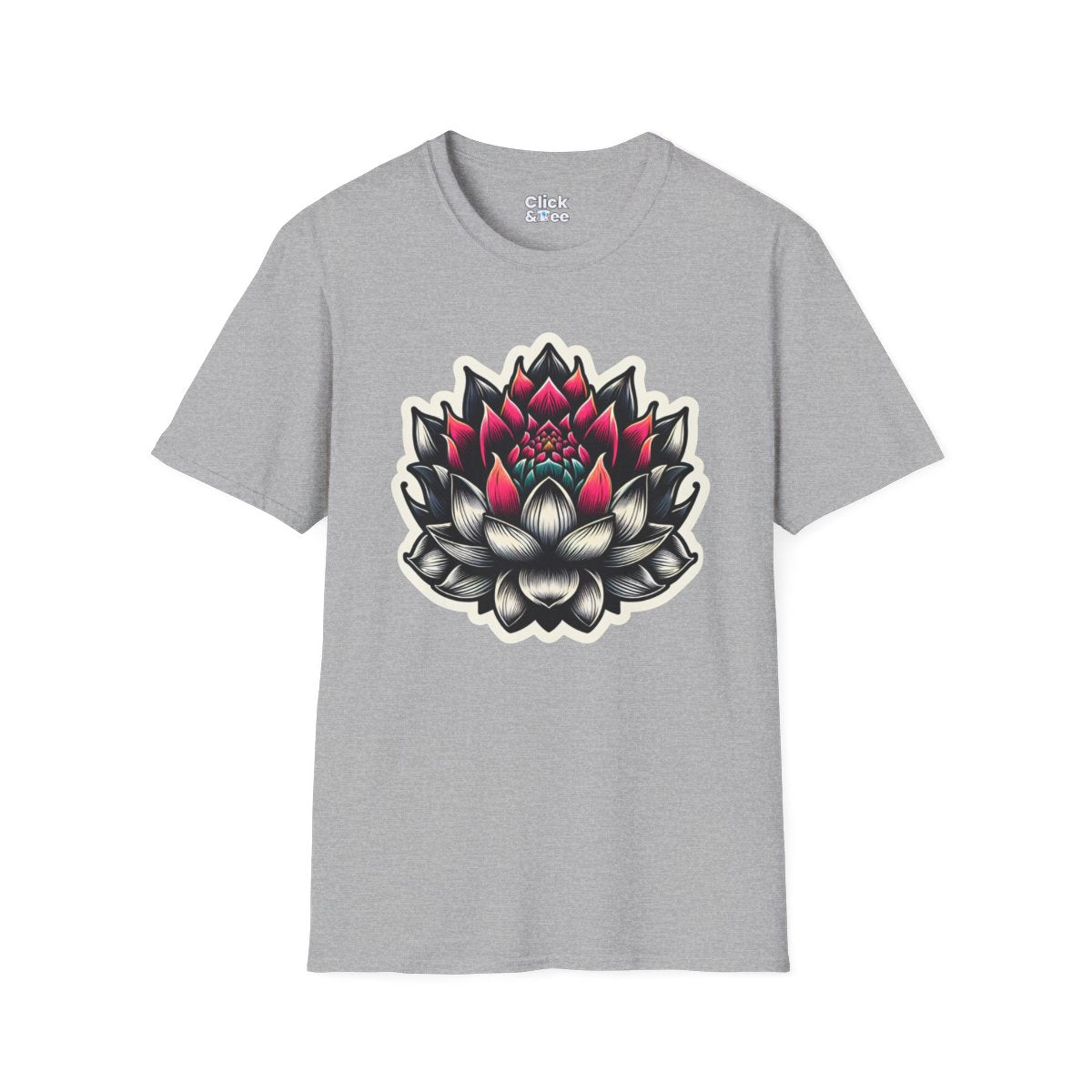 NoirLotus Flower Unique T-Shirt Image 2