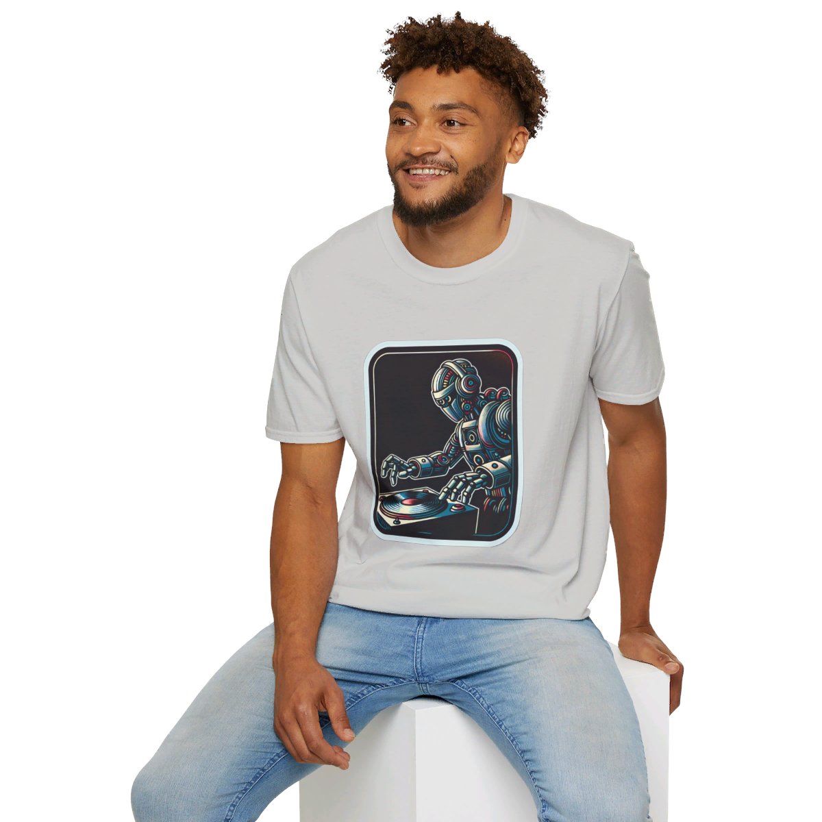 RetroRetro Futuristic Robot Unique T-Shirt Image 7
