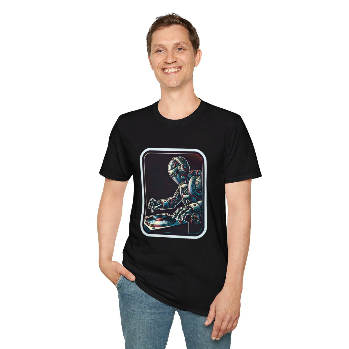 RetroRetro Futuristic Robot Unique T-Shirt Image 4