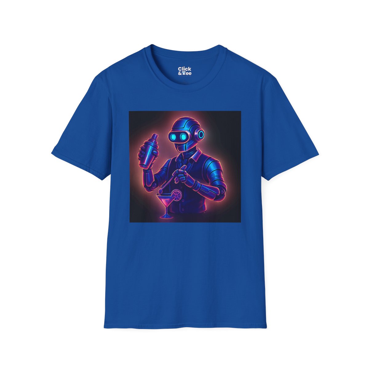 SynthwaveRobot Bartender Unique T-Shirt Image 19